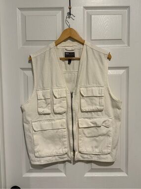 ASOS Utility Pocket Vest in Off-White